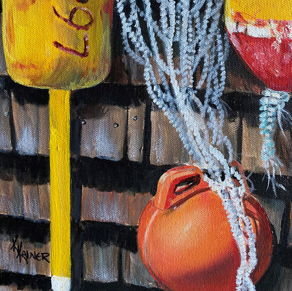 Buoys of Summer by Kristine Kainer |  Closeup View of Artwork 