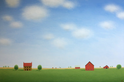 acrylic painting by Sharon France titled The Quiet of the Farm