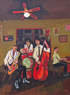 Original art for sale at UGallery.com | Jazz Rehearsal by Laura (Yi Zhen) Chen | $950 | acrylic painting | 24' h x 18' w