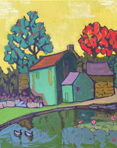 Lake House at Dusk by Laura (Yi Zhen) Chen | Artwork Main Image