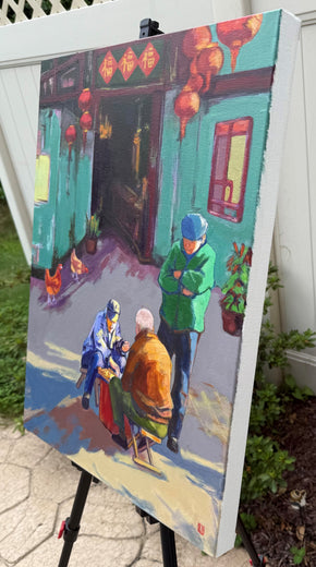 The Chess Players by Laura (Yi Zhen) Chen |  Side View of Artwork 