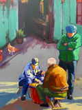 Original art for sale at UGallery.com | The Chess Players by Laura (Yi Zhen) Chen | $950 | acrylic painting | 24' h x 18' w | thumbnail 4
