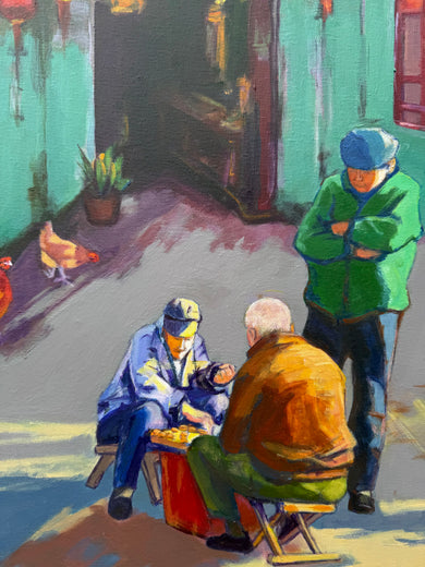 The Chess Players by Laura (Yi Zhen) Chen |   Closeup View of Artwork 