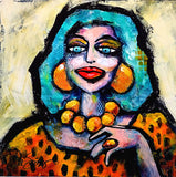 Original art for sale at UGallery.com | Carmen by Lee Smith | $450 | mixed media artwork | 12' h x 12' w | thumbnail 1