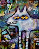 Original art for sale at UGallery.com | Neighborhood Tough by Lee Smith | $600 | mixed media artwork | 20' h x 16' w | thumbnail 1