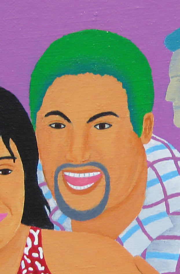 Revelers at La Cage by Leroy Burt |  Closeup View of Artwork 