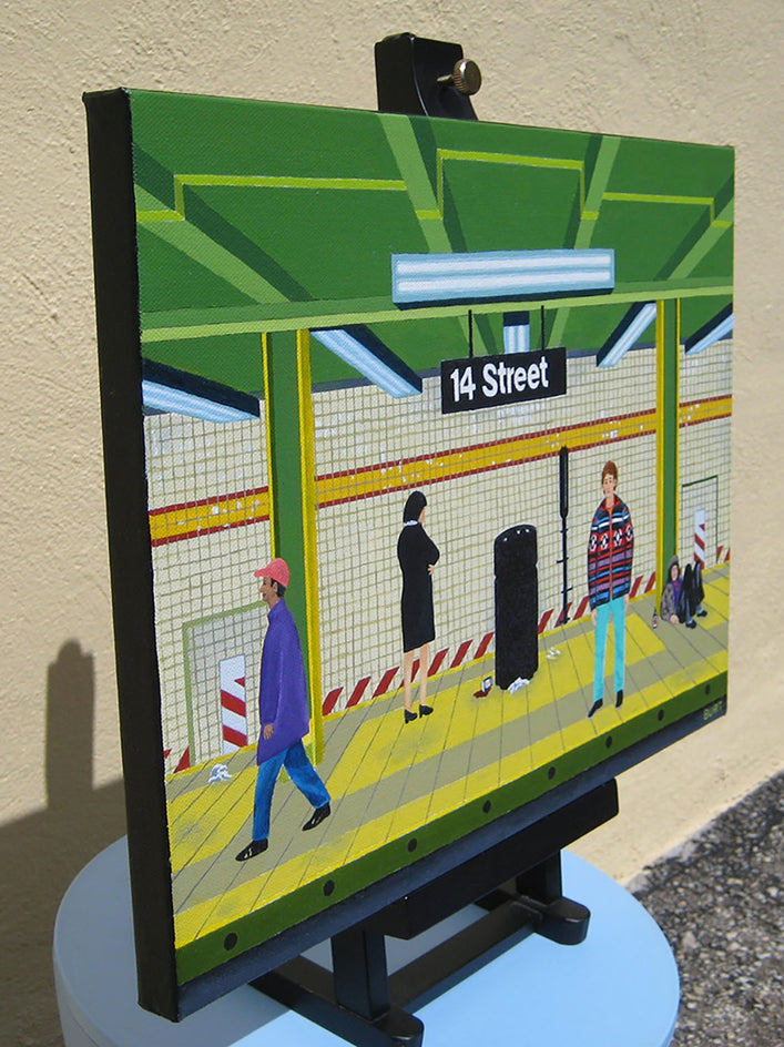 Subway Station by Leroy Burt |  Side View of Artwork 