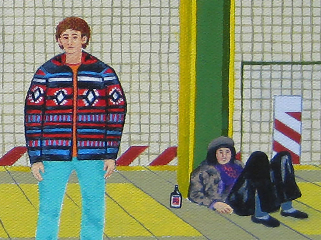 Subway Station by Leroy Burt |  Closeup View of Artwork 