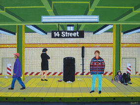 Original art for sale at UGallery.com | Subway Station by Leroy Burt | $725 | acrylic painting | 12' h x 16' w