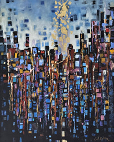 acrylic painting by Leslie Ann Butler titled Momentum