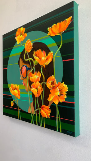 Behind Every Bloom by Leticia Lacy |  Side View of Artwork 