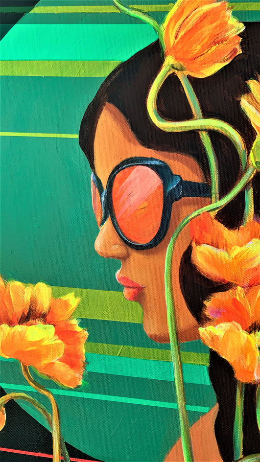Behind Every Bloom by Leticia Lacy |  Closeup View of Artwork 