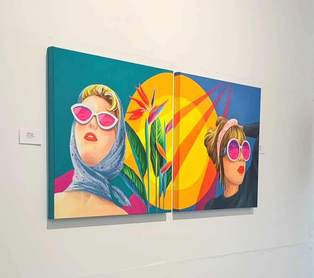 LA in Dayglo Part 1 and Part 2 by Leticia Lacy |  Side View of Artwork 