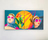 Original art for sale at UGallery.com | LA in Dayglo Part 1 and Part 2 by Leticia Lacy | $4,000 | acrylic painting | 48' h x 96' w | thumbnail 3