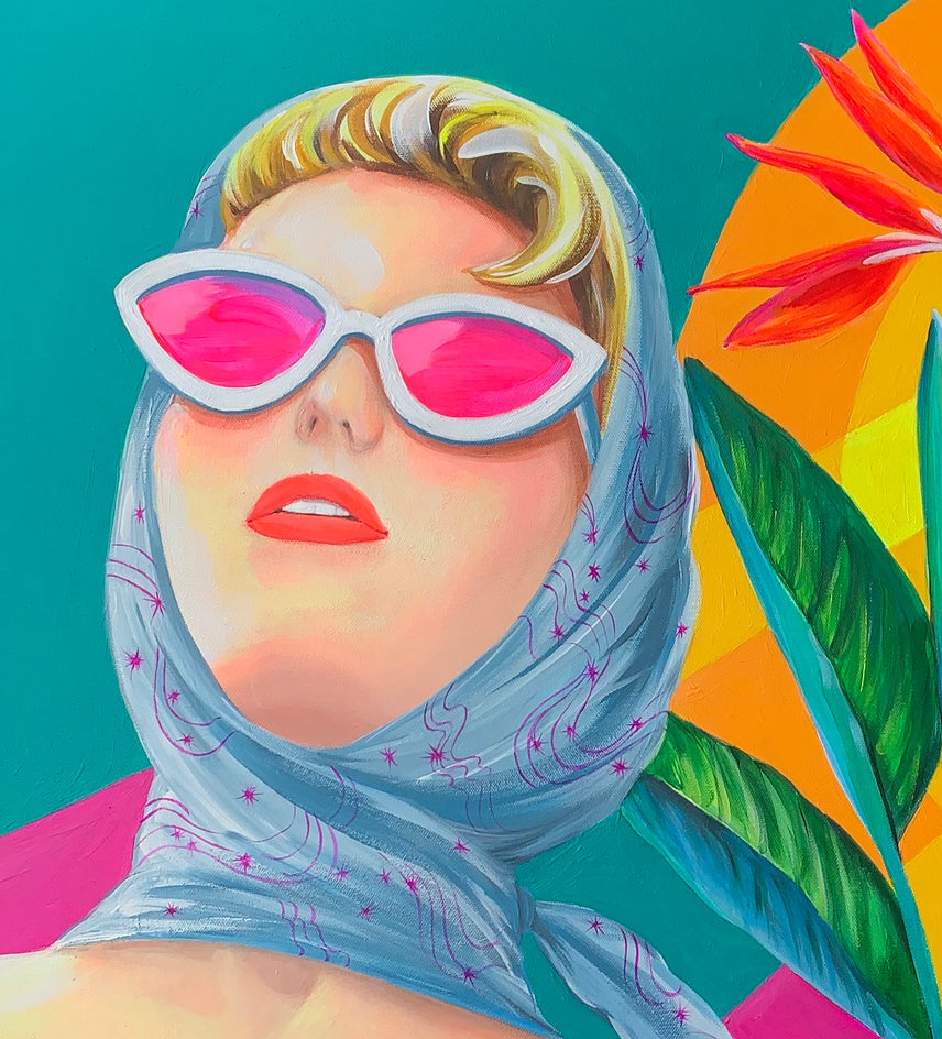 LA in Dayglo Part 1 and Part 2 by Leticia Lacy |  Closeup View of Artwork 