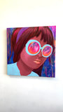 Original art for sale at UGallery.com | Shades in Hot Pink by Leticia Lacy | $1,550 | acrylic painting | 24' h x 24' w | thumbnail 3