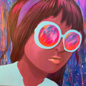acrylic painting by Leticia Lacy titled Shades in Hot Pink