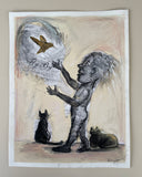 Original art for sale at UGallery.com | Temptations by Libby Ramage | $475 | drawing artwork | 12' h x 9.5' w | thumbnail 2