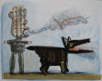 Original art for sale at UGallery.com | Dante by Libby Ramage | $375 | mixed media artwork | 9' h x 12' w | thumbnail 1