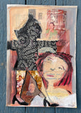 Original art for sale at UGallery.com | Double Trouble by Libby Ramage | $425 | mixed media artwork | 11.5' h x 8' w | thumbnail 2