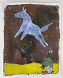 Original art for sale at UGallery.com | Blue Horse Brown Sky by Libby Ramage | $275 | printmaking | 10' h x 8' w | thumbnail 2