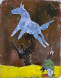 Original art for sale at UGallery.com | Blue Horse Brown Sky by Libby Ramage | $275 | printmaking | 10' h x 8' w | thumbnail 1
