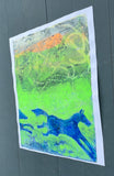 Original art for sale at UGallery.com | Blue Horses in Green Valley by Libby Ramage | $475 | printmaking | 14' h x 10' w | thumbnail 3