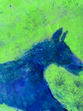 Original art for sale at UGallery.com | Blue Horses in Green Valley by Libby Ramage | $475 | printmaking | 14' h x 10' w | thumbnail 4
