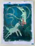 Original art for sale at UGallery.com | Green Horse by Libby Ramage | $275 | printmaking | 10' h x 8' w | thumbnail 2