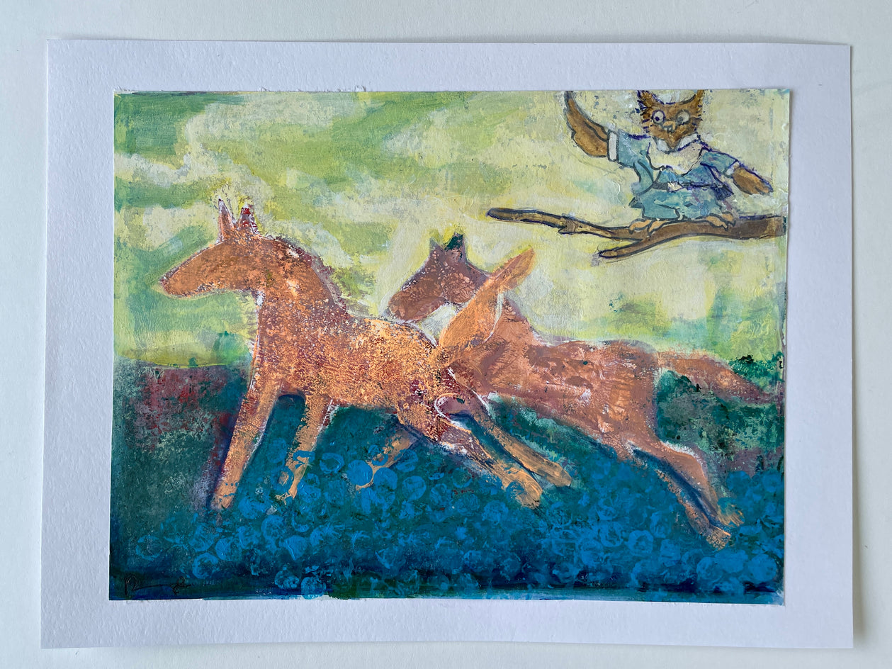 No Holding Horses by Libby Ramage |  Side View of Artwork 