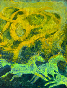 printmaking by Libby Ramage titled Running Through Summer
