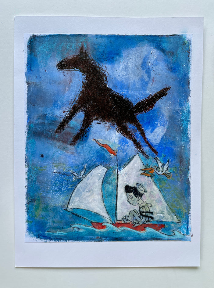 Sea, Horse by Libby Ramage |  Side View of Artwork 