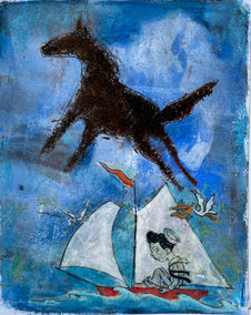 printmaking by Libby Ramage titled Sea, Horse