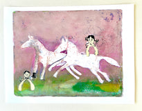 Original art for sale at UGallery.com | The Wishbones Ride Again! by Libby Ramage | $275 | printmaking | 8' h x 10' w | thumbnail 2