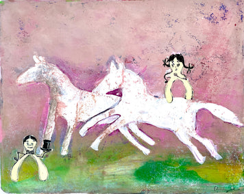 printmaking by Libby Ramage titled The Wishbones Ride Again!