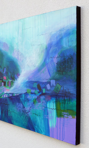 Where Color Lingers by Linda McCord |  Side View of Artwork 