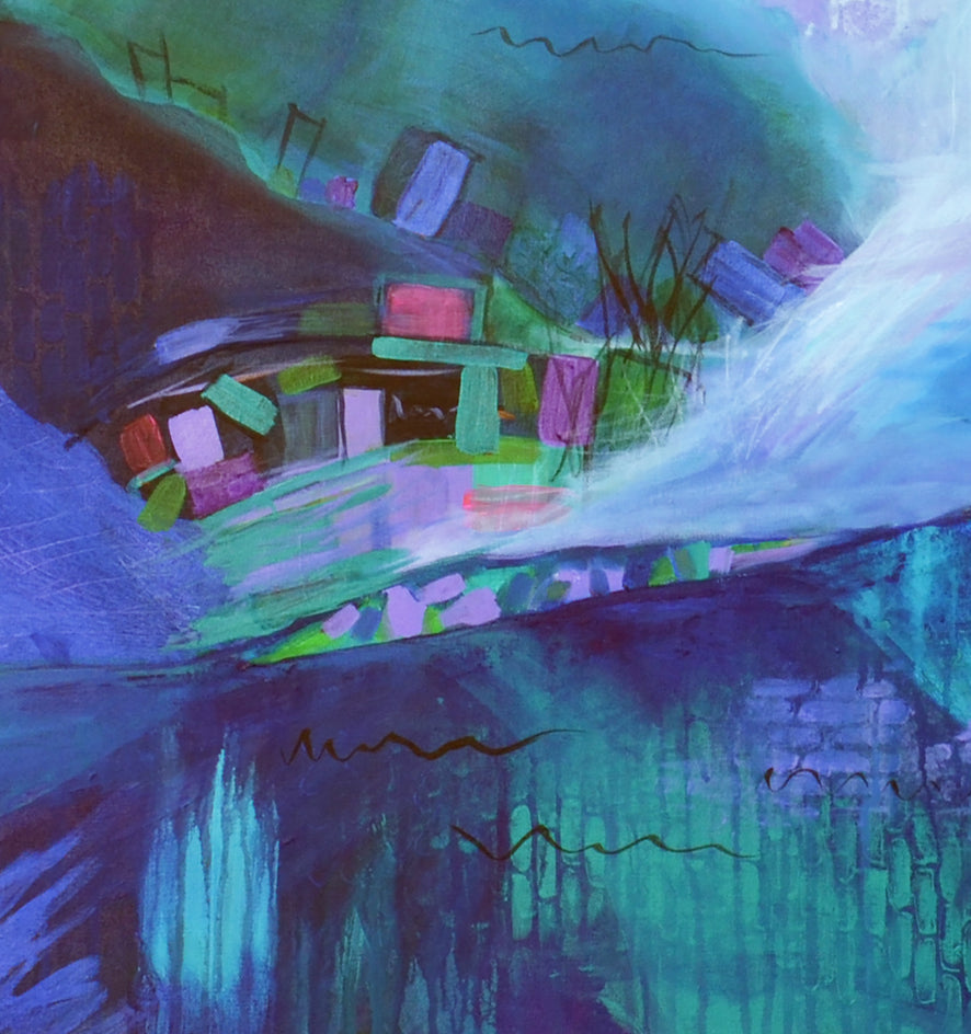 Where Color Lingers by Linda McCord |  Closeup View of Artwork 