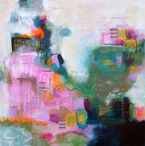 Original art for sale at UGallery.com | Graffiti Concert by Linda McCord | $2,275 | mixed media artwork | 36' h x 36' w