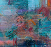 Original art for sale at UGallery.com | Marks Without Permission by Linda McCord | $950 | mixed media artwork | 30' h x 24' w | thumbnail 4
