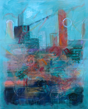 Original art for sale at UGallery.com | Marks Without Permission by Linda McCord | $950 | mixed media artwork | 30' h x 24' w