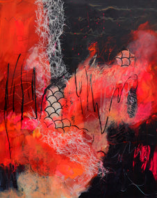 mixed media artwork by Linda McCord titled Surface Tension