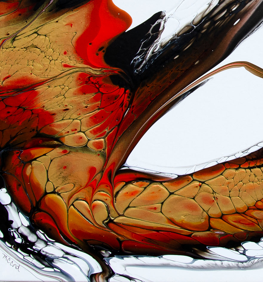 Golden Flight by Linda McCord |  Closeup View of Artwork 