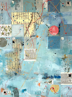 Original art for sale at UGallery.com | Small Talk by Linda Shaffer | $1,575 | mixed media artwork | 40' h x 30' w
