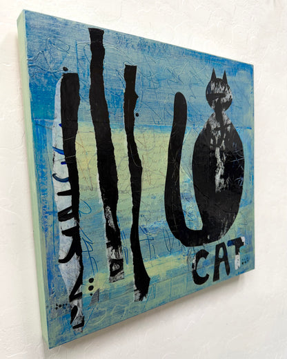 CAT by Linda Shaffer |  Side View of Artwork 