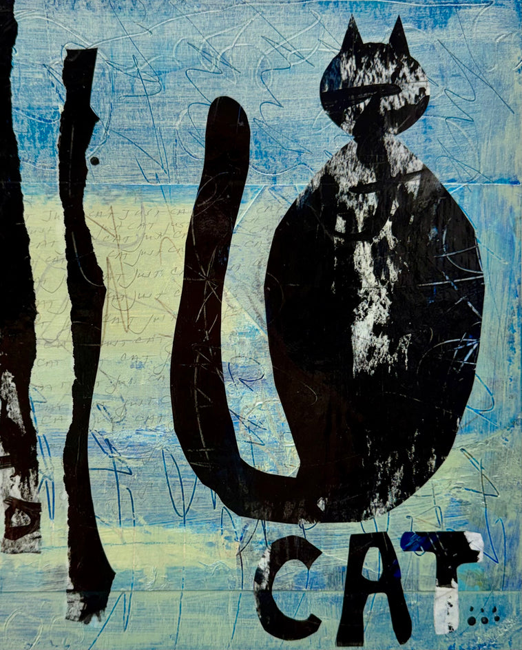 CAT by Linda Shaffer |  Closeup View of Artwork 