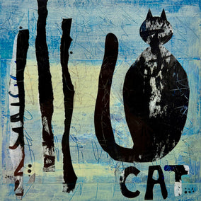 Original art for sale at UGallery.com | CAT by Linda Shaffer | $325 | mixed media artwork | 12' h x 12' w