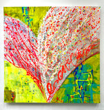 Original art for sale at UGallery.com | Excitement by Linda Shaffer | $1,500 | mixed media artwork | 36' h x 36' w | thumbnail 3