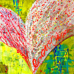 mixed media artwork by Linda Shaffer titled Excitement