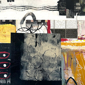 mixed media artwork by Linda Shaffer titled Go Fish 2