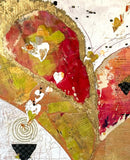 Original art for sale at UGallery.com | Hearts of Gold by Linda Shaffer | $750 | mixed media artwork | 24' h x 24' w | thumbnail 4